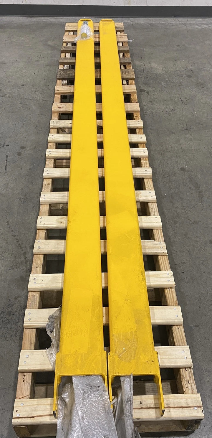 Pair of Vestil FE-4-120P 120” Pin-Style Fork Extensions For 4” Wide Fork