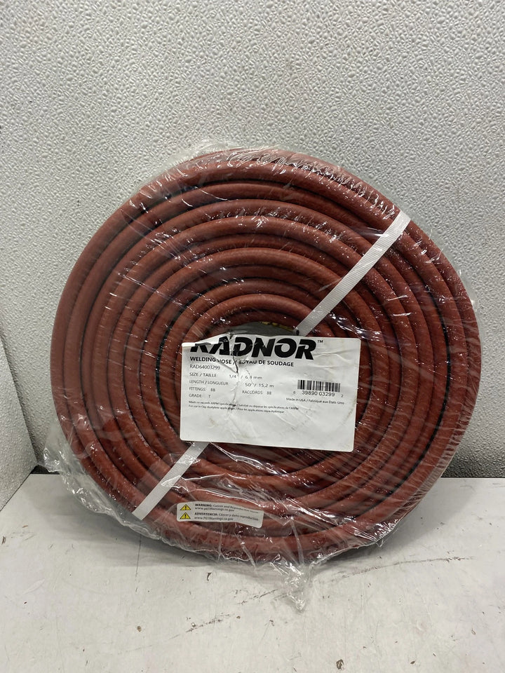 RADNOR Flex Strength Tuline 1/4" X 50' Green And Red Welding Hose Rad64003299