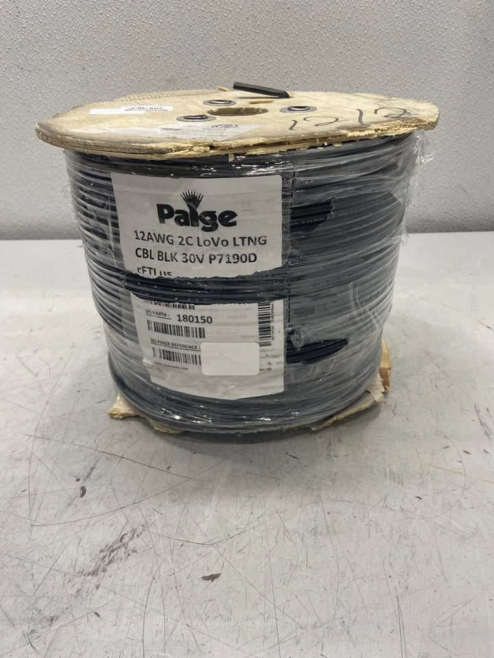 Paige 12AWG 2C Low Voltage Lighting Black Cable 30V 500' 180150