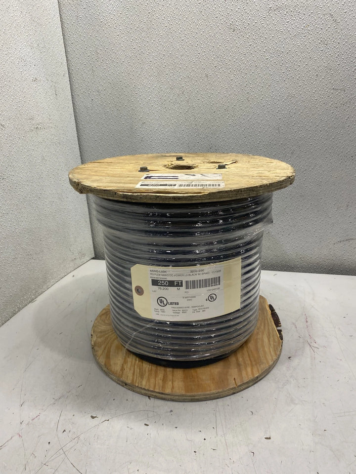 Cablcon RG Flex 4AWG DC Power L3Black W Braid 4AWG-L3BK 250ft