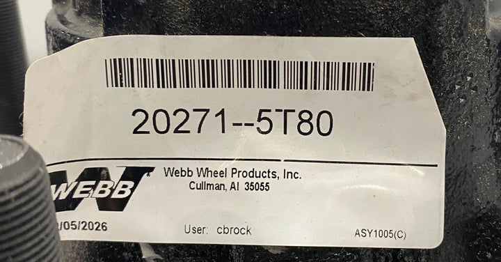 WEBB 8 Stud Mount HUB Assembly 20271--5T80