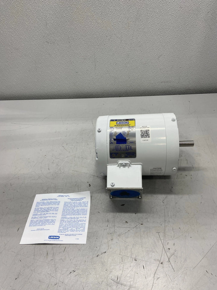 Leeson Washguard White Duck Premium Efficiency AC Induction Motor 113473.00