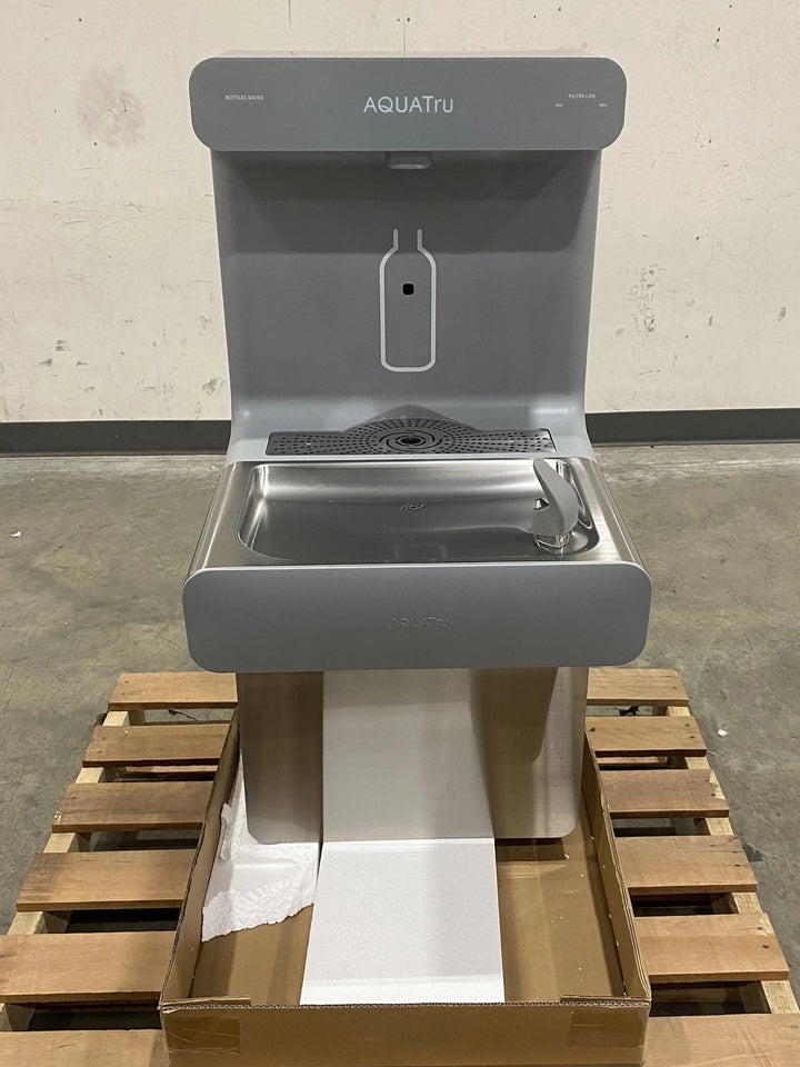 AquaTru On-Wall Bottle Filling Station With Water Fountain AT01WF01B