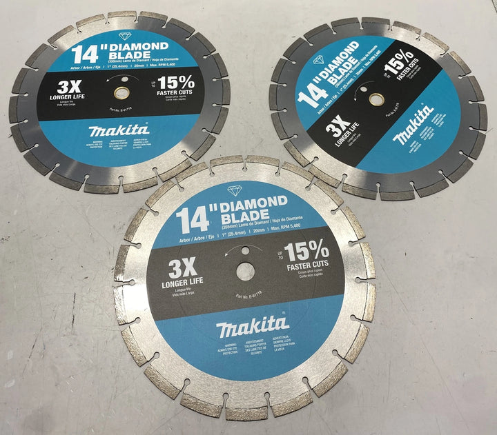 Makita 14" General Purpose Segmented Rim Diamond Saw Blade (3-Pack) B-69646