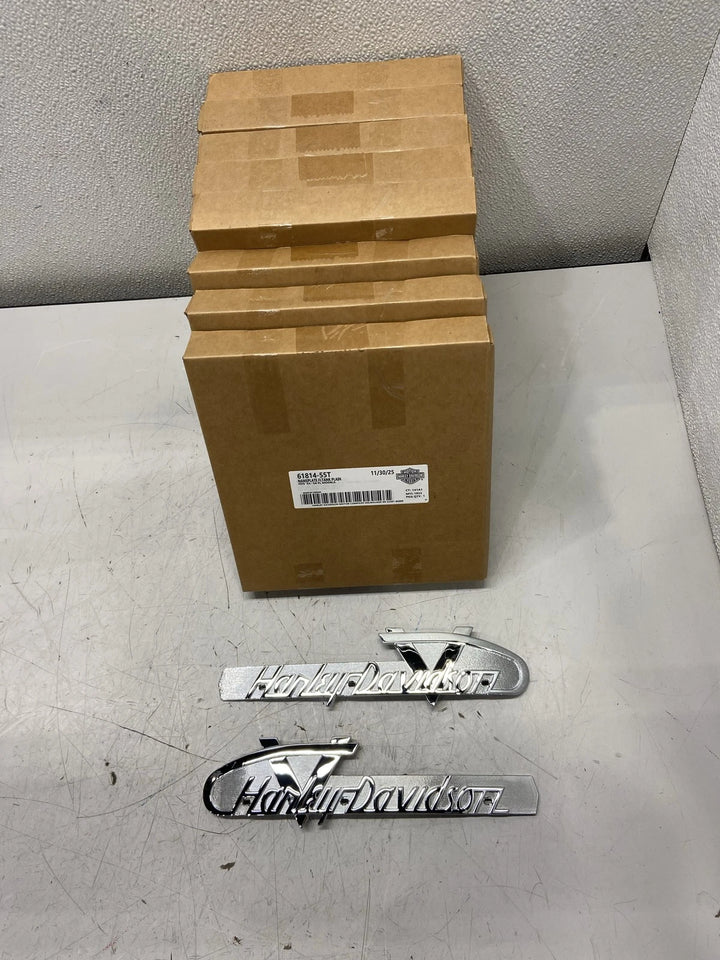 Lot of 9 Harley Davidson 1955-1956 V-Logo Fuel Tank Trim 61814-55T