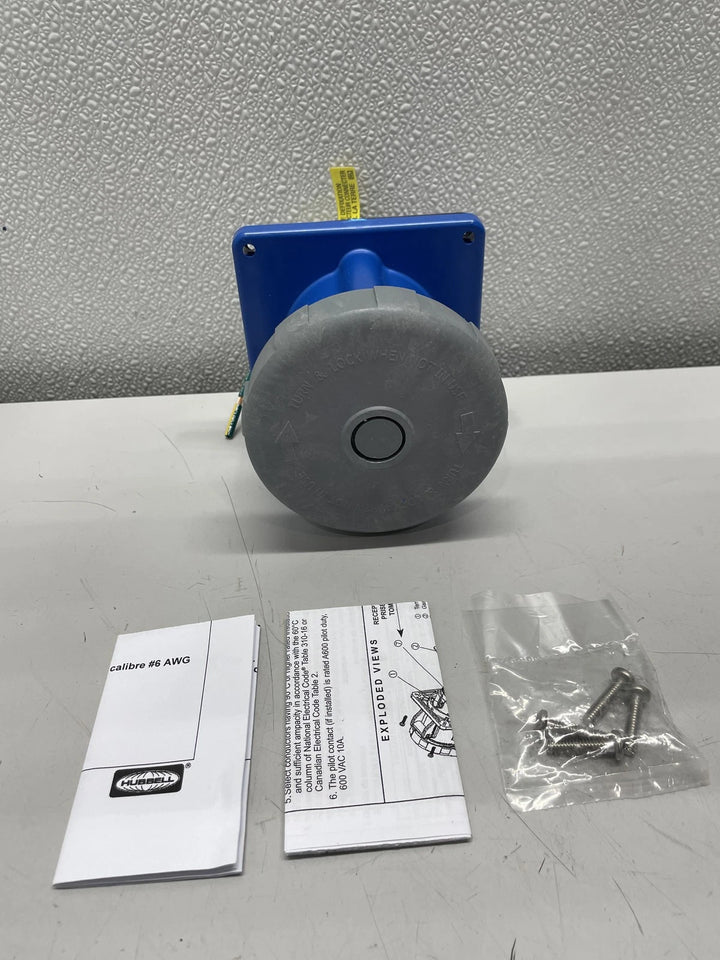 Hubbell HBL360R6W Receptacle 2P3W 60A 250V/63A220-240V 4X/69K