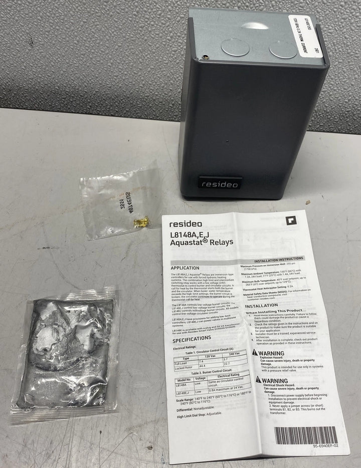 Resideo L8148E1265 High Limit Vertical Mount Aquastat Relay 15F Differential