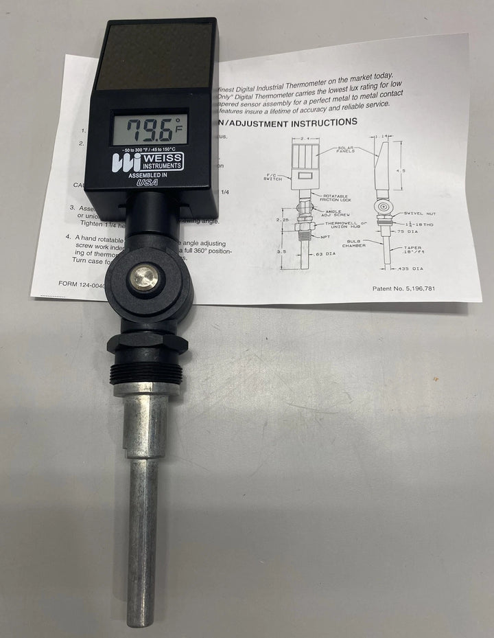 Weiss Digital Thermometer, 3-1/2" Stem DVU35