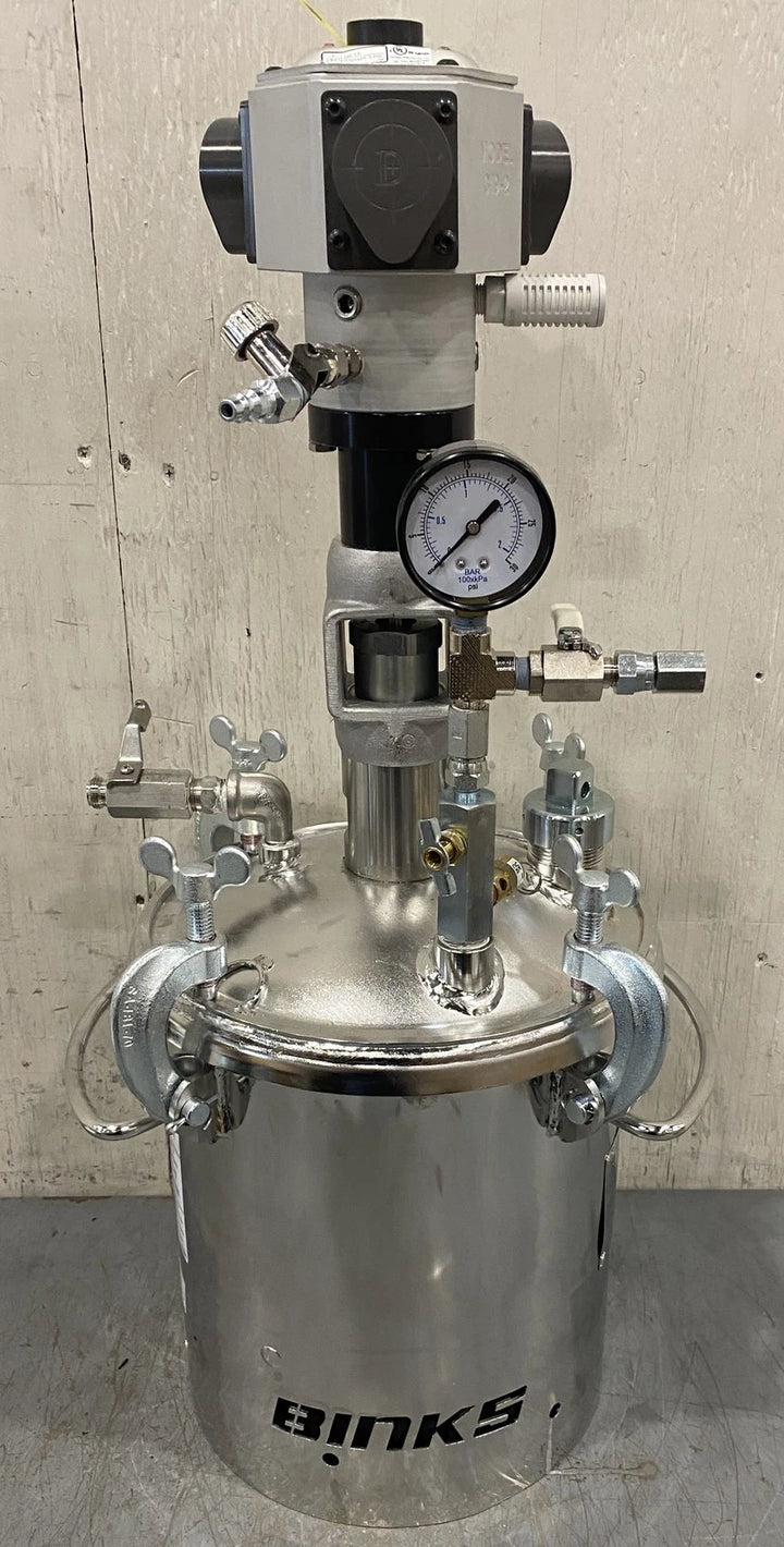 Binks 183S-220 2-Gal ASME Tank W/ 3 Cylinder Digital Counter AP183S-2G-NA-NR-SM
