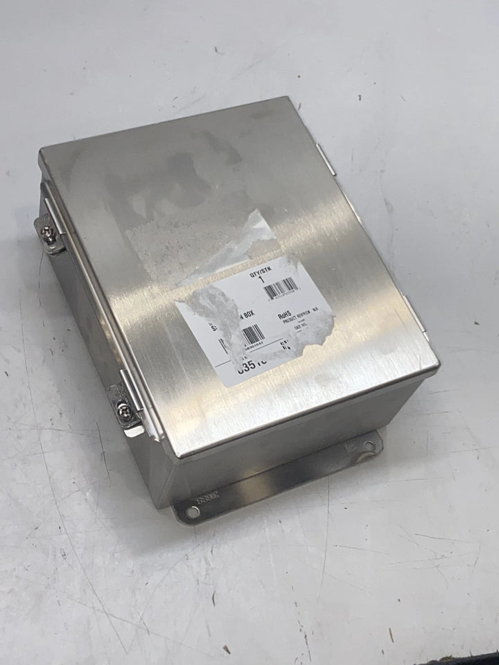 Hoffman A1008NFSS6 Junction Box 10x8x4 Stainless Steel 316L NEMA 4X Clamp Cover