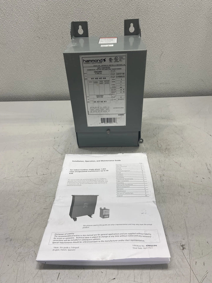 Hammond Power Solutions Indoor/Outdoor Single Phase 1.2kV Transformer C1F003LES