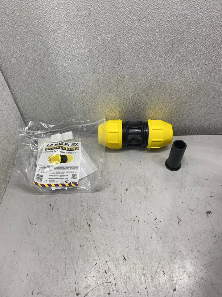 HomeFlex Underground Coupler Polyethylene Yellow 1-1/2" 18-429-015 Box of 16
