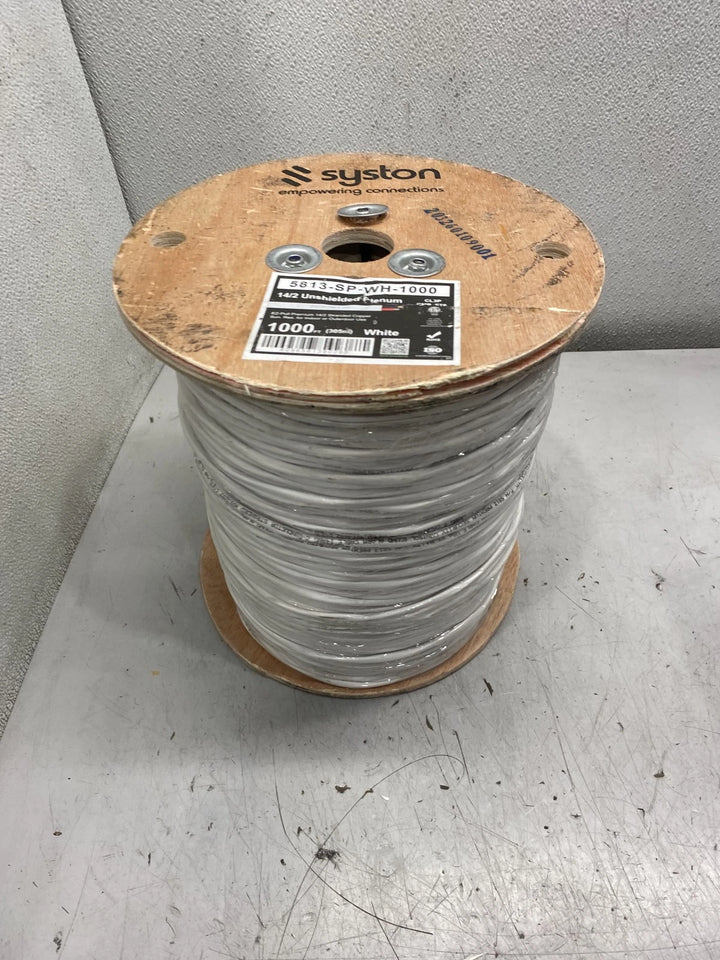 Syston 5813-SP-WH-1000 White Cable 14/2 Unshield Plenum