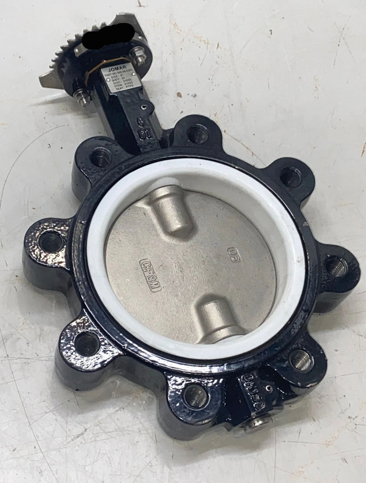Jomar Valve 600-06DSPL 6" Lug Butterfly Valve SS Disc PTFE Seat Lever
