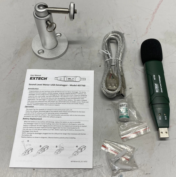 EXTECH Sound Level Datalogger With USB 30 to 130dB 407760