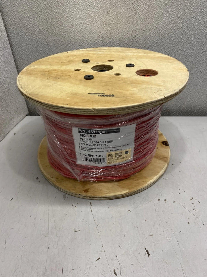 Honeywell Genesis 16/2 Solid Unshielded Cable Red 1000' 45111004