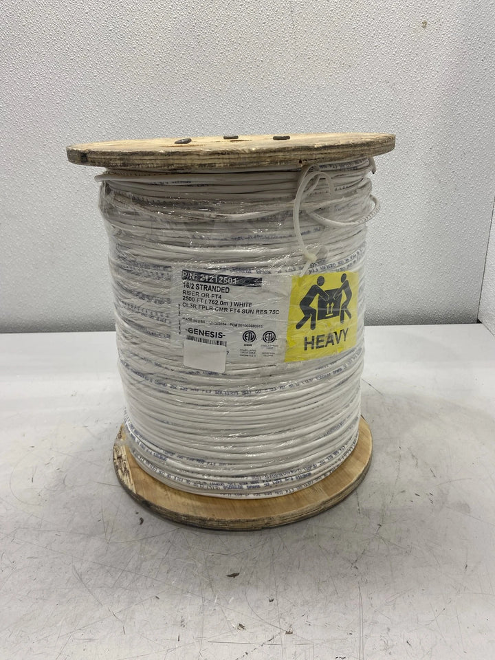 Genesis 16/2 Stranded 2500' White Cable Reel 21212501