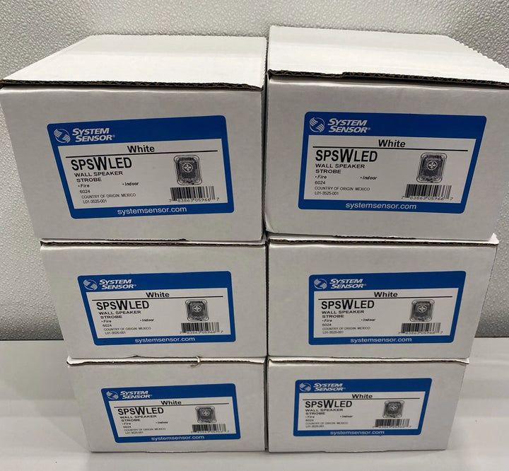 Lot of 6 System Sensor Wall-Mounted Fire Alarms With Speaker Strobe SPSWLED