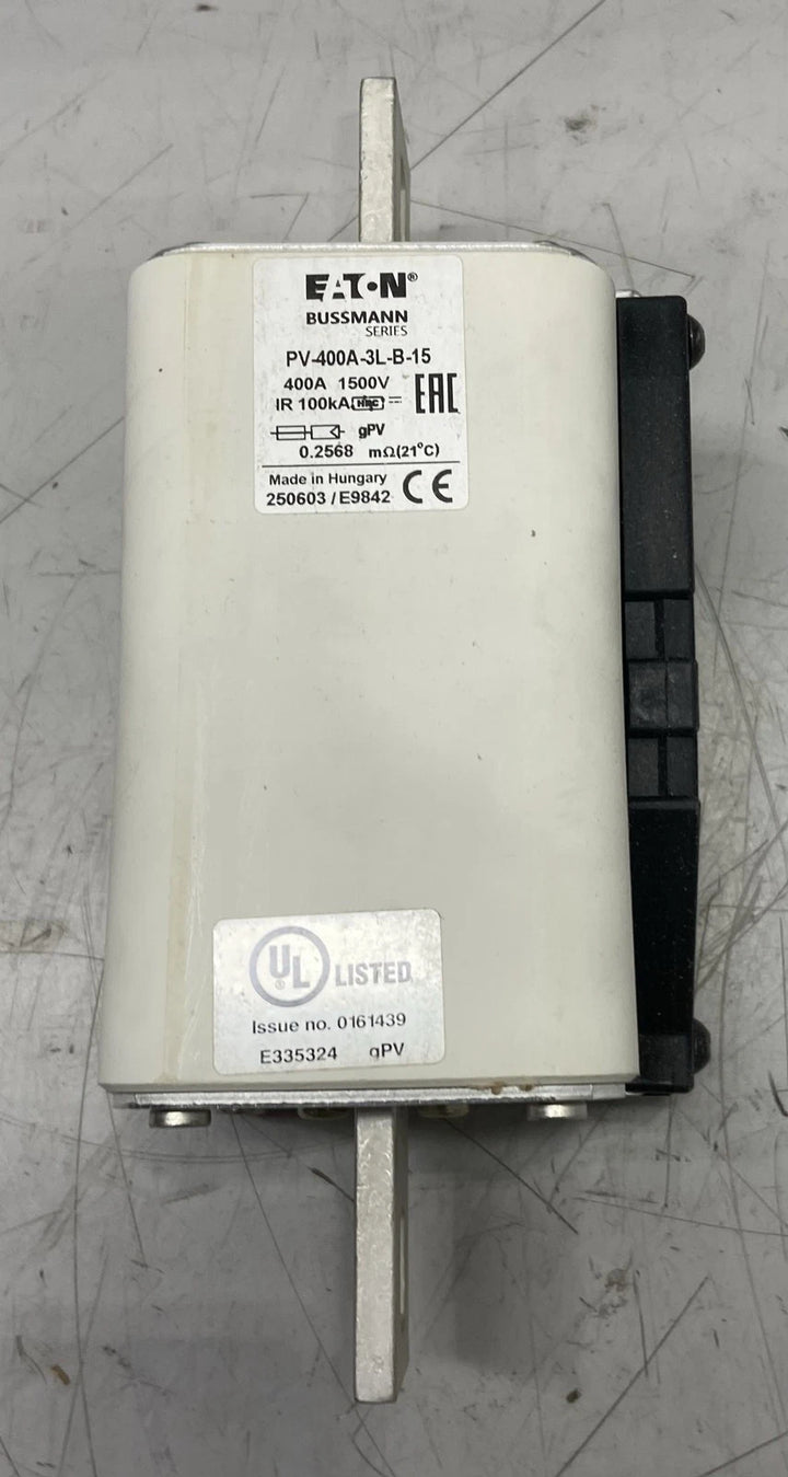 Eaton Bussman Fast Acting Bolt-On Ceramic Solar Fuse PV-400A-3L-B-15