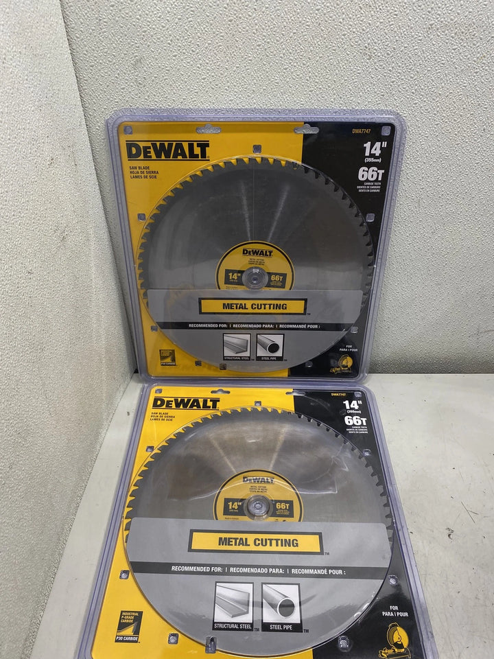 Dewalt DWA7747 14in 66T Heavy Gauge Ferrous Metal Saw Blade Master Pack of 2