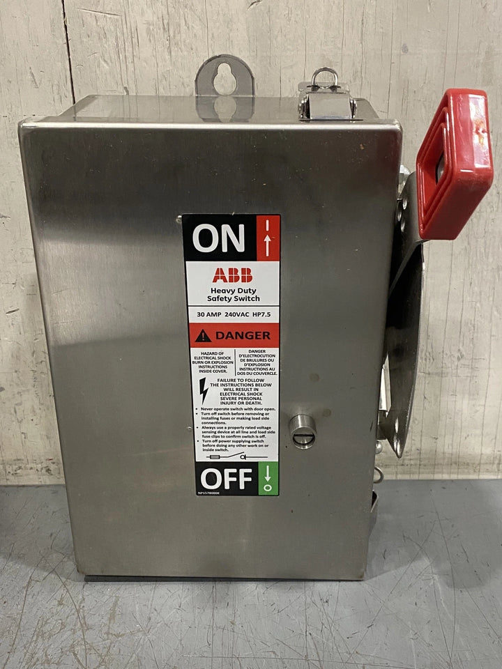 ABB TH3321SS 30A Stainless Steel Safety Switch 240V Fusible 3-Pole