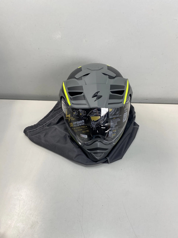 Scorpion Exo-AT960 Modular Motorsports Helmet - Large - Gray-Hi-Viz