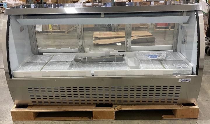 Avantco 82” Curved Glass Refrigerated Deli Display Case Stainless 178DLC82HCS