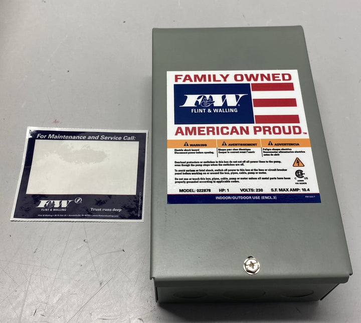F&W Motor/Pump Control Box, 1 Phase, 230V, 3.2A 022878