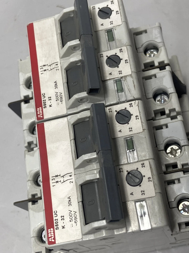 ABB S502-K32 Miniature Circuit Breaker S500 Series 2-Pole 32A 600VAC New 2pk