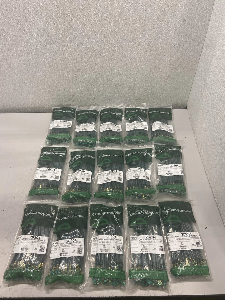 Box of 750 Epco 8" Grounding Pigtails 12 AWG Stranded w/ Ground Screw 20204