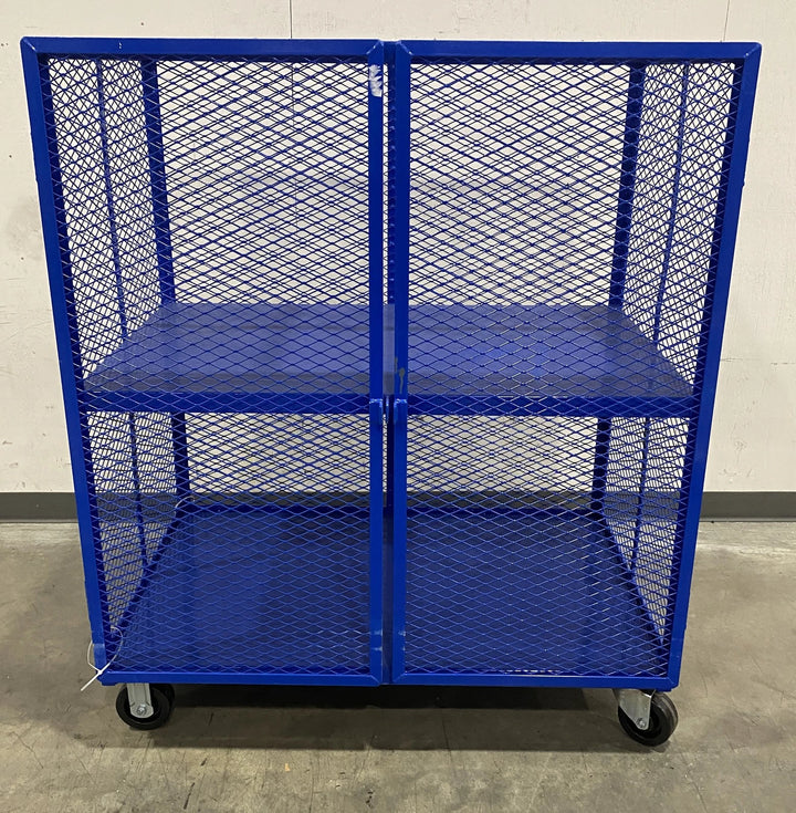 McMaster-Carr 48Wx30Dx57H Mobile Ventilated Shelf Cabinet 2000 Lb. Capacity Blue