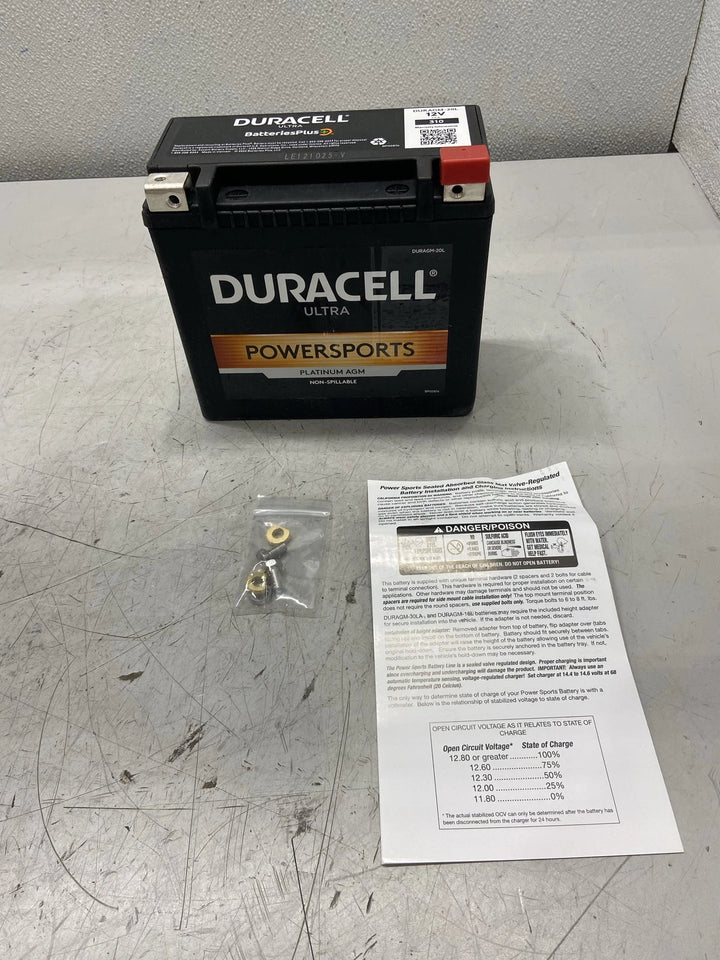 Duracell AGM Powersport BatteryGroup 20HL Factory Activated DURAGM-20L
