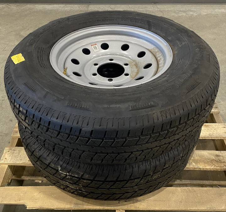 Set 2 Rainier ST ST235/80R16 Load Range E 10 Ply Trailer Tires With Wheel