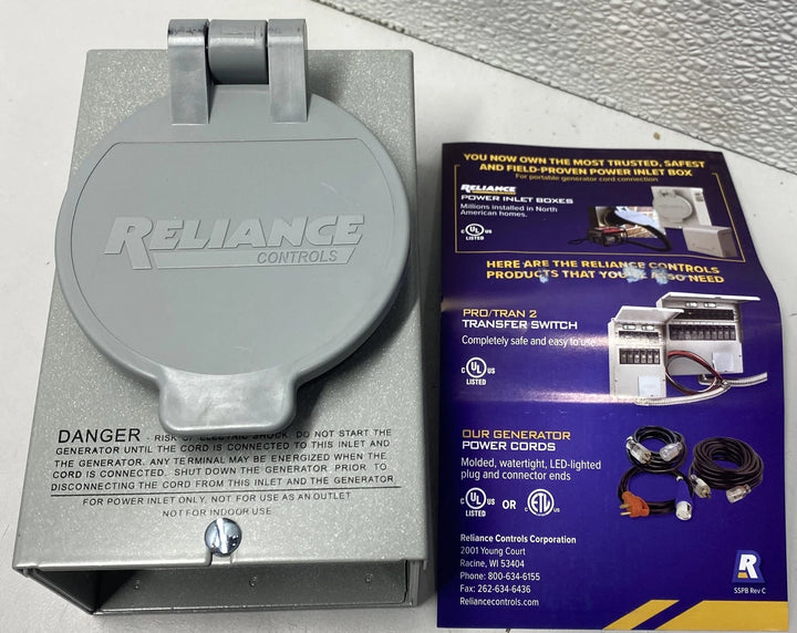 Reliance Controls 30 Amp Power Inlet Box PB30
