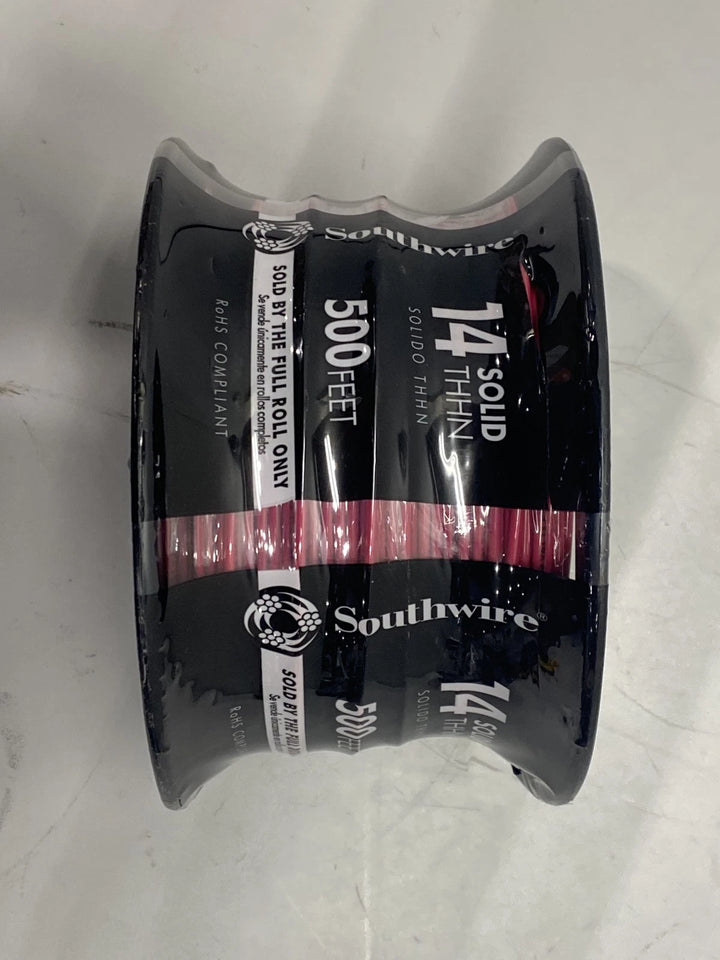 Southwire 14 AWG Solid Copper THHN Red Building Wire - 500 ft. Spool