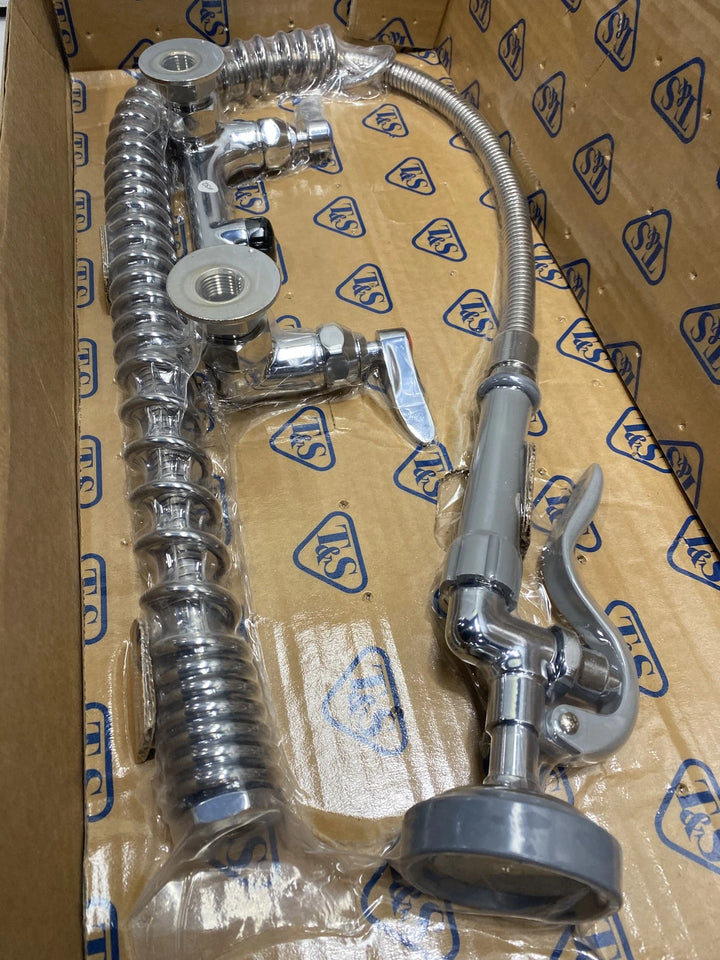 T&S Brass B-0133-B EasyInstall 8" Wall Mount Pre-Rinse Faucet 1.15 GPM