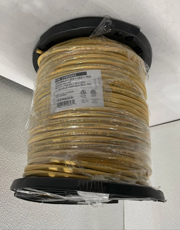 Honeywell 22/6 SHIELDED + 22/4 + 22/2 + 18/2 CMR Cable Yellow 500' 21965002