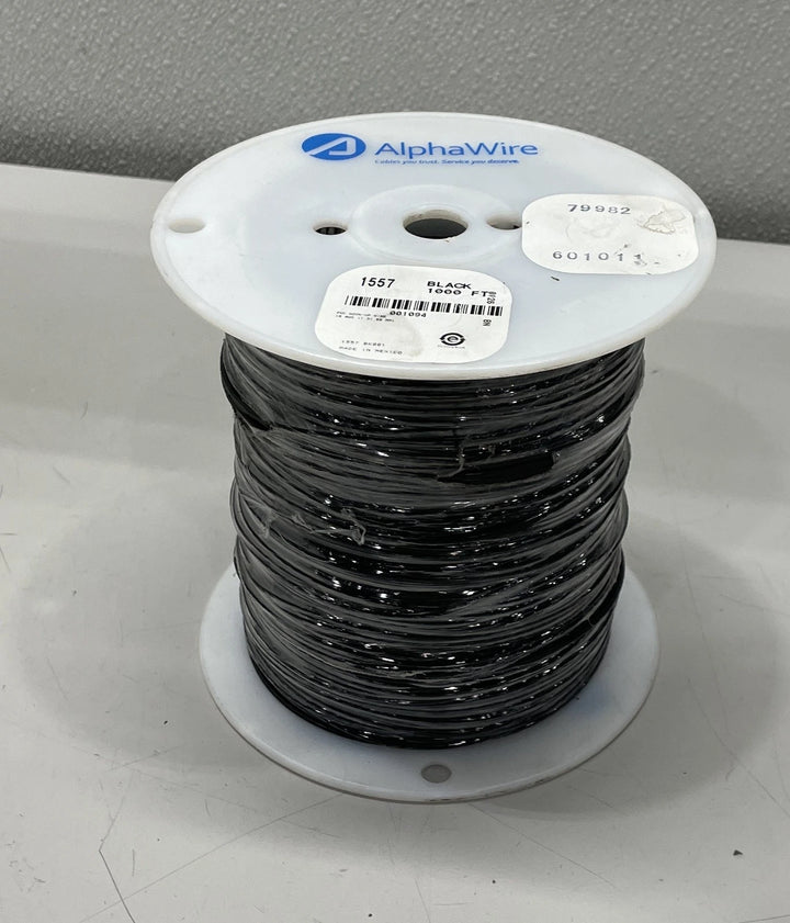 Alpha Wire 1557 Black 16 AWG PVC Hook Up WIre 1000 Feet