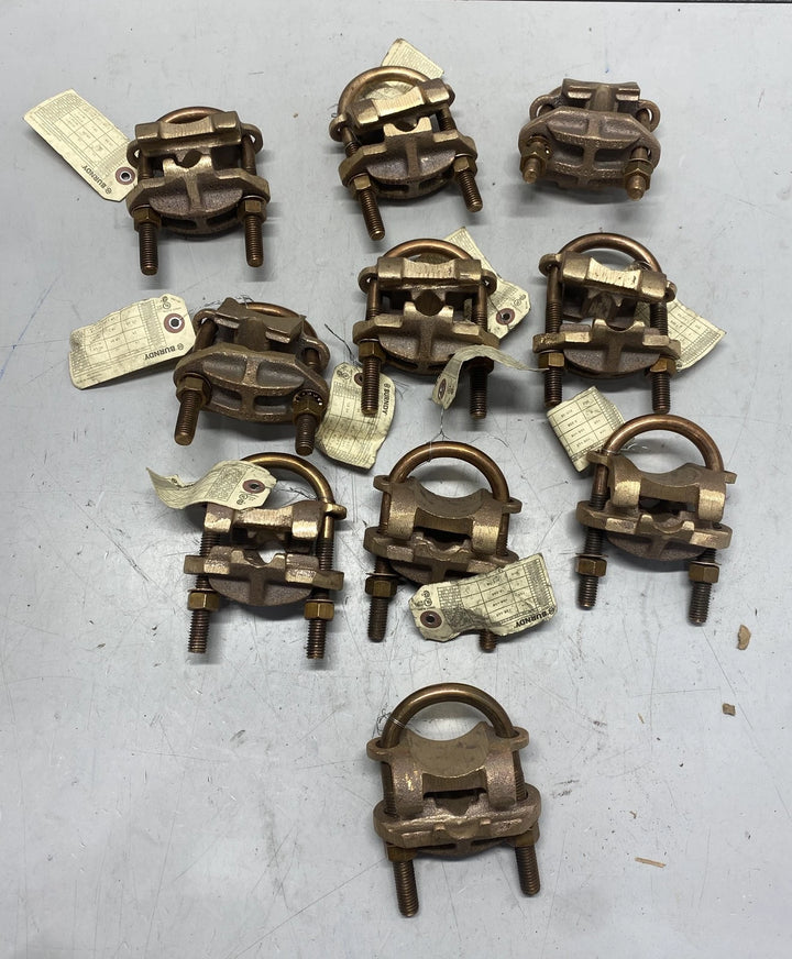 Burndy GAR1834 Mechanical Grounding Connector Cable to Rod or Pipe (LOT OF 10)