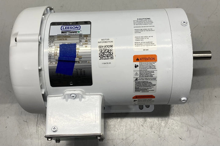 Leeson C6T17WK44A Washguard Motor 1HP 1760RPM 56HC 3Ph 208-230/460V 119476.00