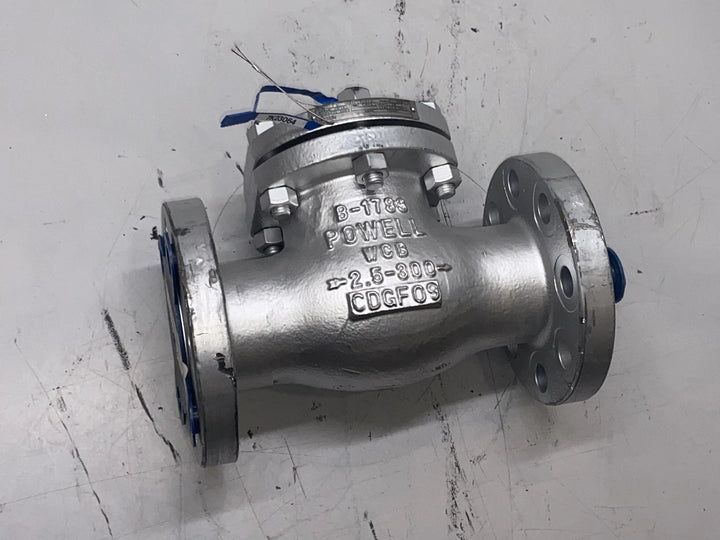 Powell Valves Fig 3061 2-1/2" Swing Check Valve 300# Flanged Carbon Steel WCB