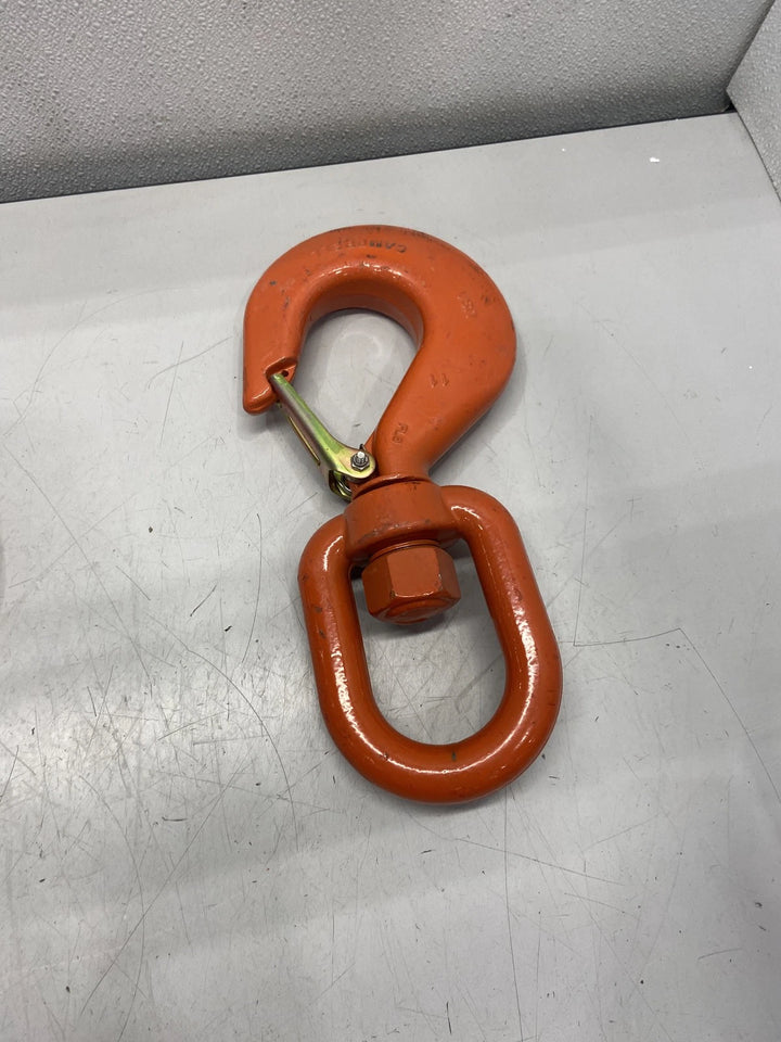 Campbell Alloy Swivel Hoist Hook with Latch 11 Ton Orang 3953115PL