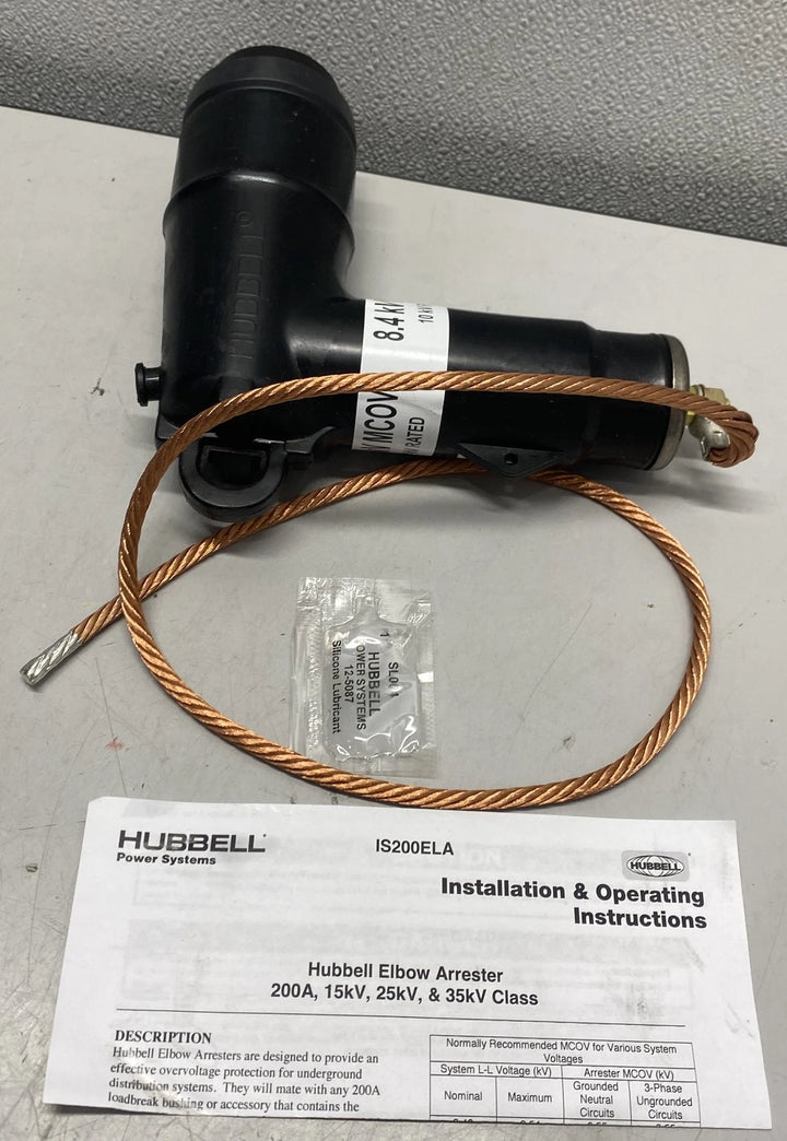 Hubbell 215ELA10 Deadfront Elbow Arrester 15kV 8.4 MCOV