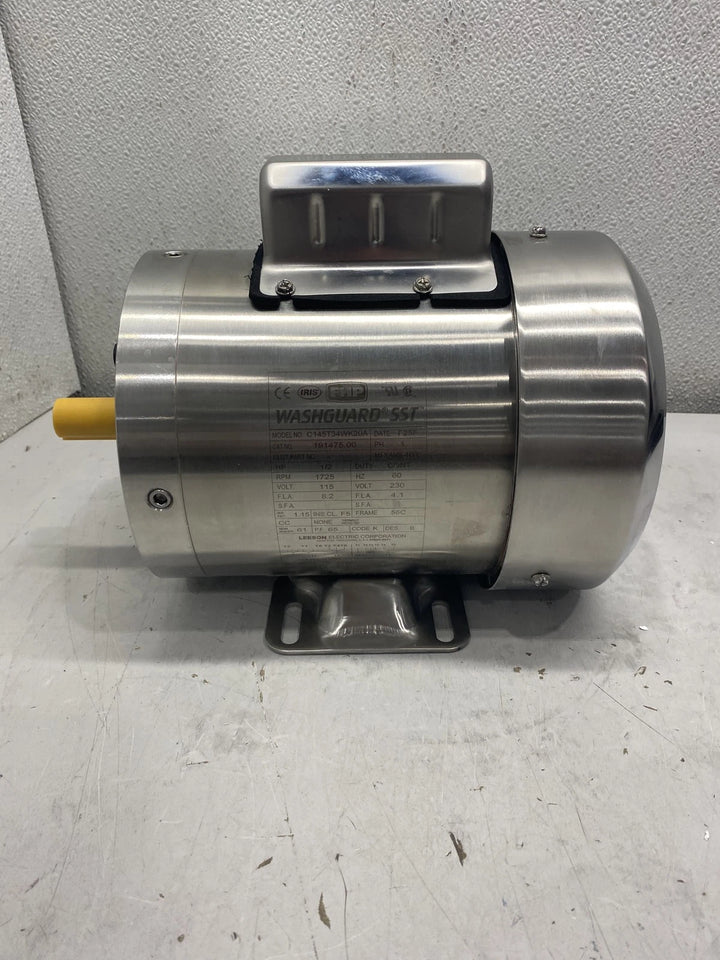 Leeson 191475.00 1/2HP Washdown Motor 1725RPM 115/230V 56C Frame