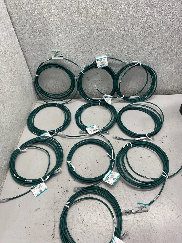 Panduit UTP28X14GR Cat 6A 28AWG 14ft Green Cable Lot of 10