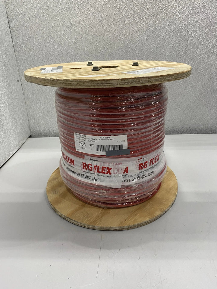 UL Listed RG Flex 6AWG DC Power L4 Red w/ Braid 250' 32058880