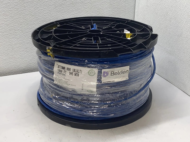 Belden 9779MN SpaceMaker 18 AWG 4-Pair Shielded Blue Control Cable - 1,000 ft