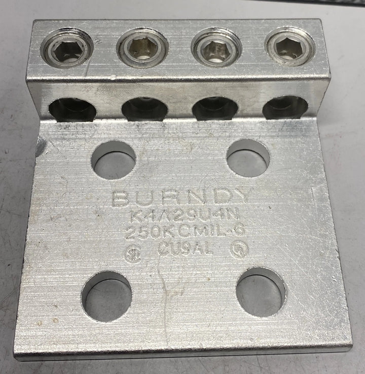 Burndy K4A29U-4N 250 Aluminum/Copper 4-Hole Terminal