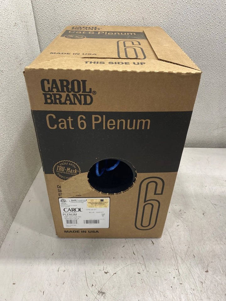 Carol Plenum CAT 6 Cable CP6.30.07 1000FT Blue 24 AWG