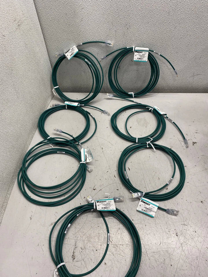 Panduit UTP28X14GR Cat 6A 28AWG 14ft Green Cable Lot of 7